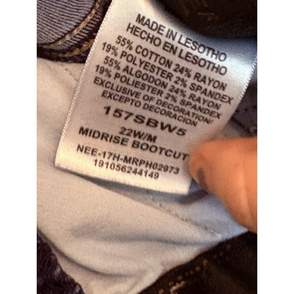 RIDERS By Lee MIDRISE BOOT CUT WOMEN'S JEANS SIZE 22W 40 Waist 28 Inseam - Picture 7 of 7